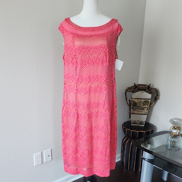 Lane Bryant Gabby Skye Coral and Beige Dress - Picture 1 of 16